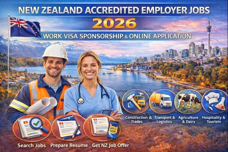 New Zealand Accredited Employer Jobs 2026: Work Visa Sponsorship & Online Application